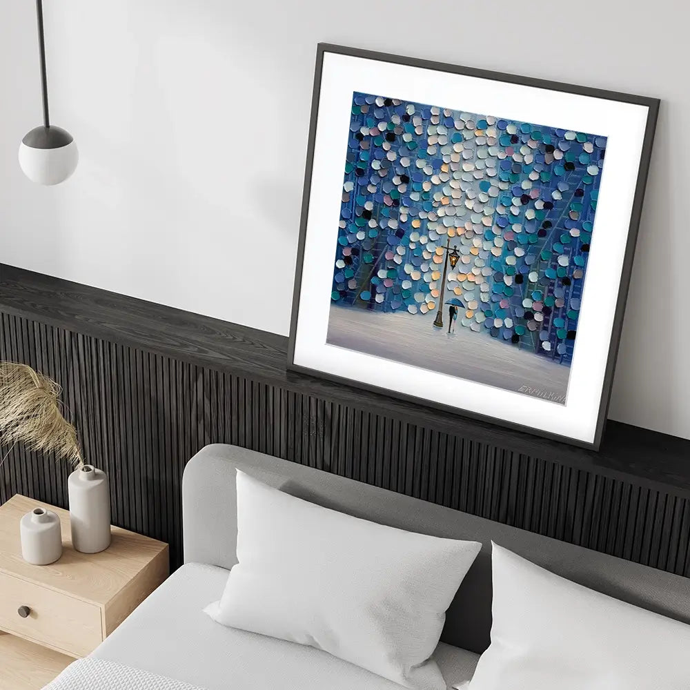 Night Stroll Square Framed Art Print Night Stroll Square Framed Art Print wall art product Ekaterina Ermilkina
