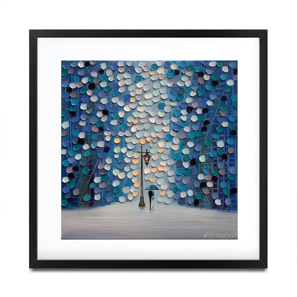 Night Stroll Square Framed Art Print Night Stroll Square Framed Art Print wall art product Ekaterina Ermilkina