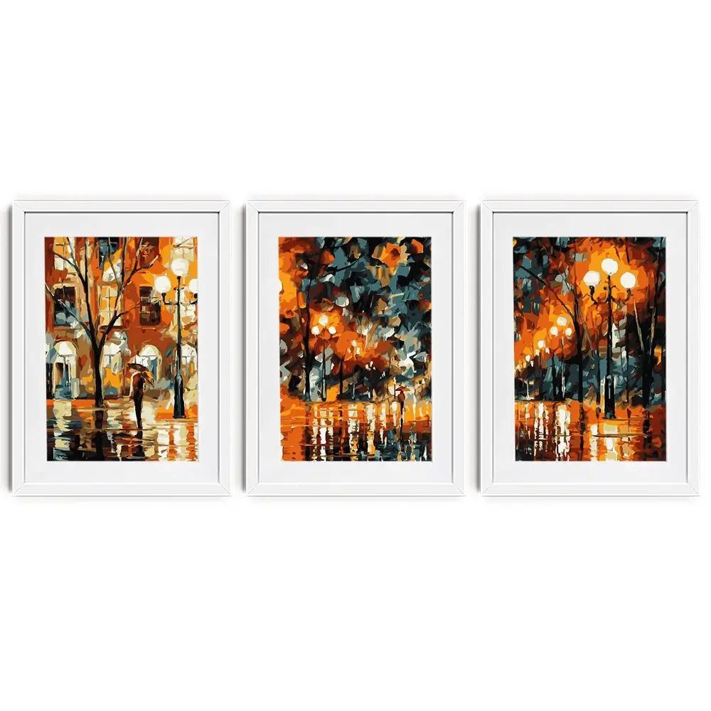 Night Time Lights Framed Art Print Trio Night Time Lights Framed Art Print Trio wall art product reza u ahmed / Shutterstock