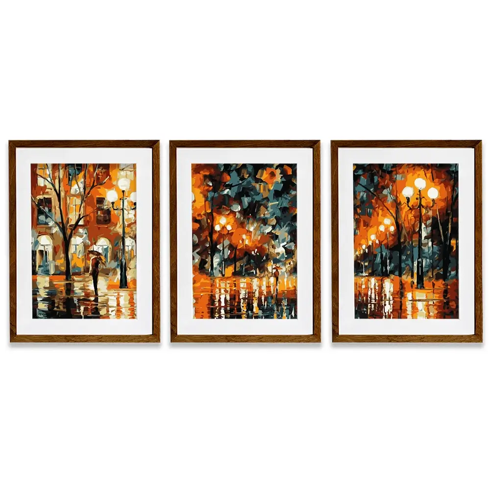 Night Time Lights Framed Art Print Trio Night Time Lights Framed Art Print Trio wall art product reza u ahmed / Shutterstock