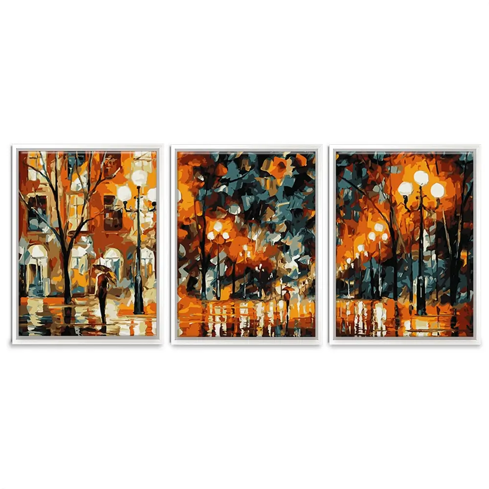 Night Time Lights Trio Canvas Print Night Time Lights Trio Canvas Print wall art product reza u ahmed / Shutterstock