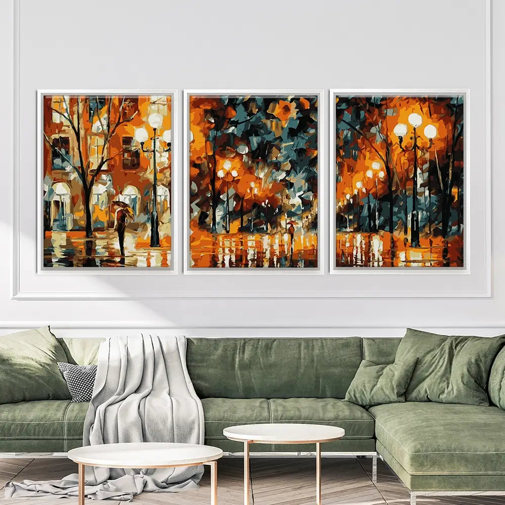 Night Time Lights Trio Canvas Print Night Time Lights Trio Canvas Print wall art product reza u ahmed / Shutterstock