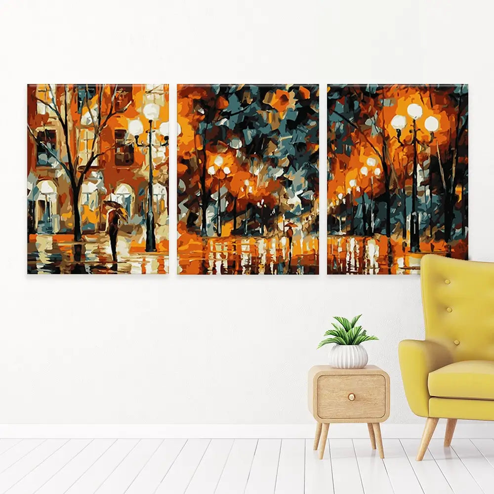 Night Time Lights Trio Canvas Print Night Time Lights Trio Canvas Print wall art product reza u ahmed / Shutterstock