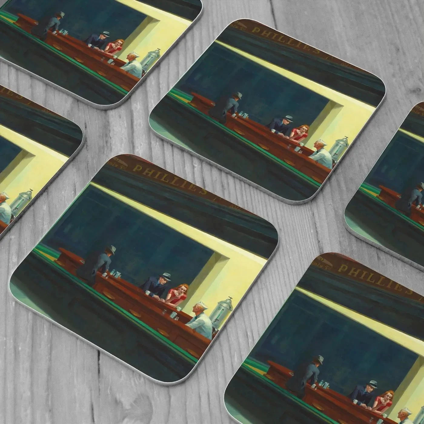 Nighthawks Coaster Set Nighthawks Coaster Set wall art product Edward Hopper