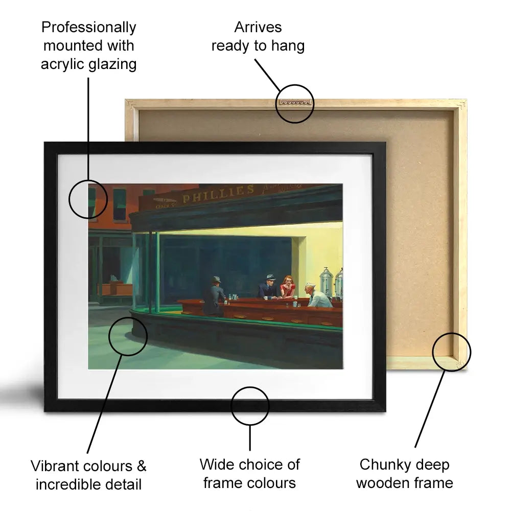 Nighthawks Framed Art Print Nighthawks Framed Art Print wall art product Edward Hopper
