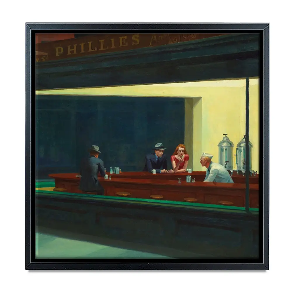 Nighthawks Square Canvas Print Nighthawks Square Canvas Print wall art product Edward Hopper