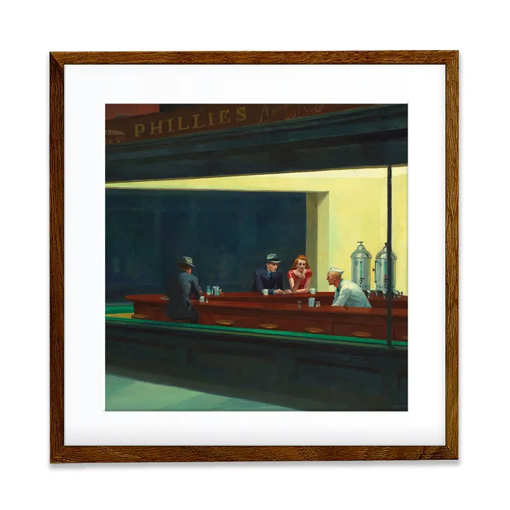 Nighthawks Square Framed Art Print Nighthawks Square Framed Art Print wall art product Edward Hopper