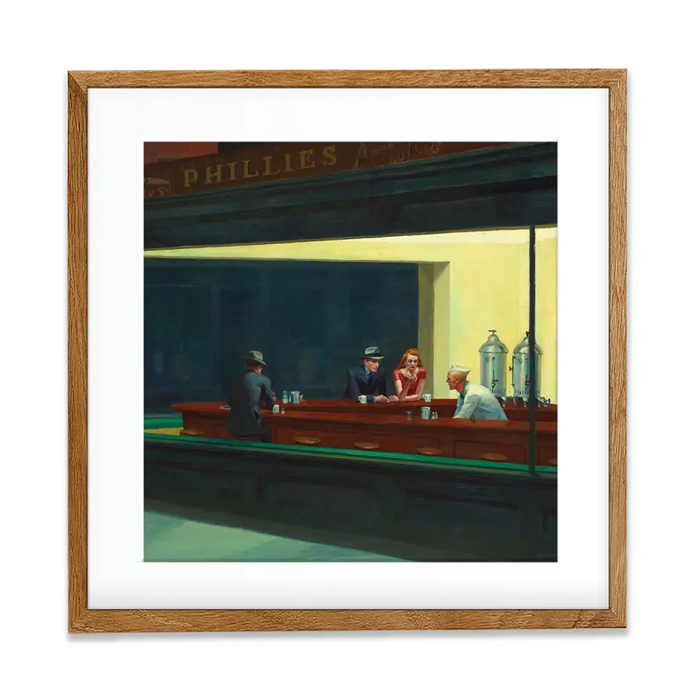 Nighthawks Square Framed Art Print Nighthawks Square Framed Art Print wall art product Edward Hopper