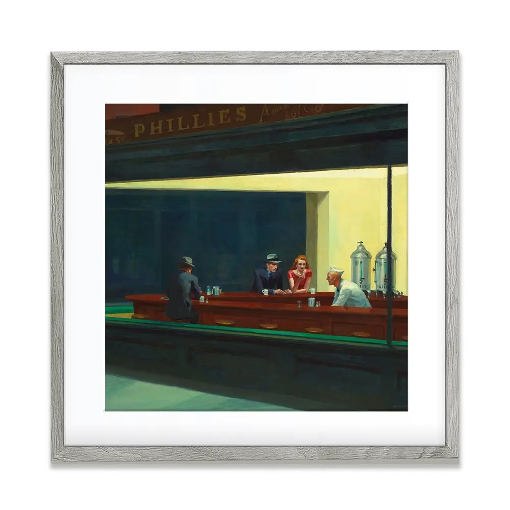 Nighthawks Square Framed Art Print Nighthawks Square Framed Art Print wall art product Edward Hopper