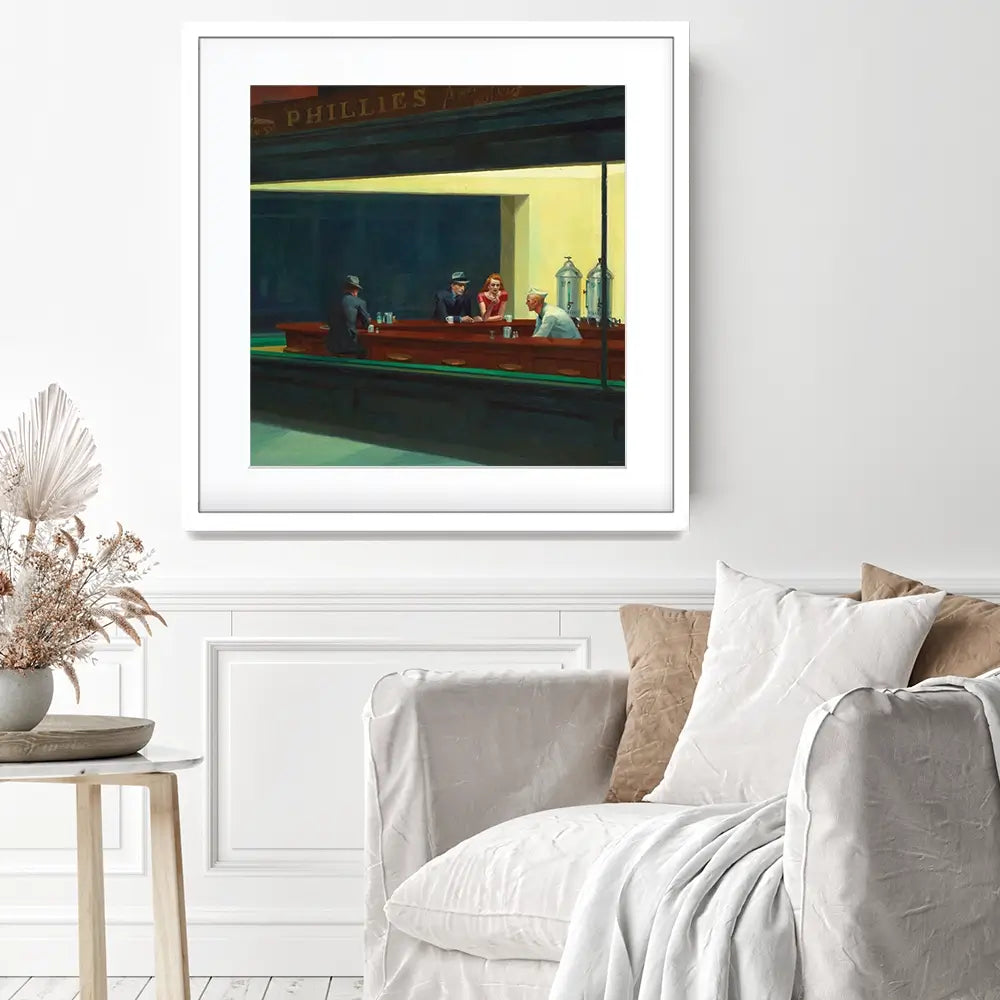 Nighthawks Square Framed Art Print Nighthawks Square Framed Art Print wall art product Edward Hopper