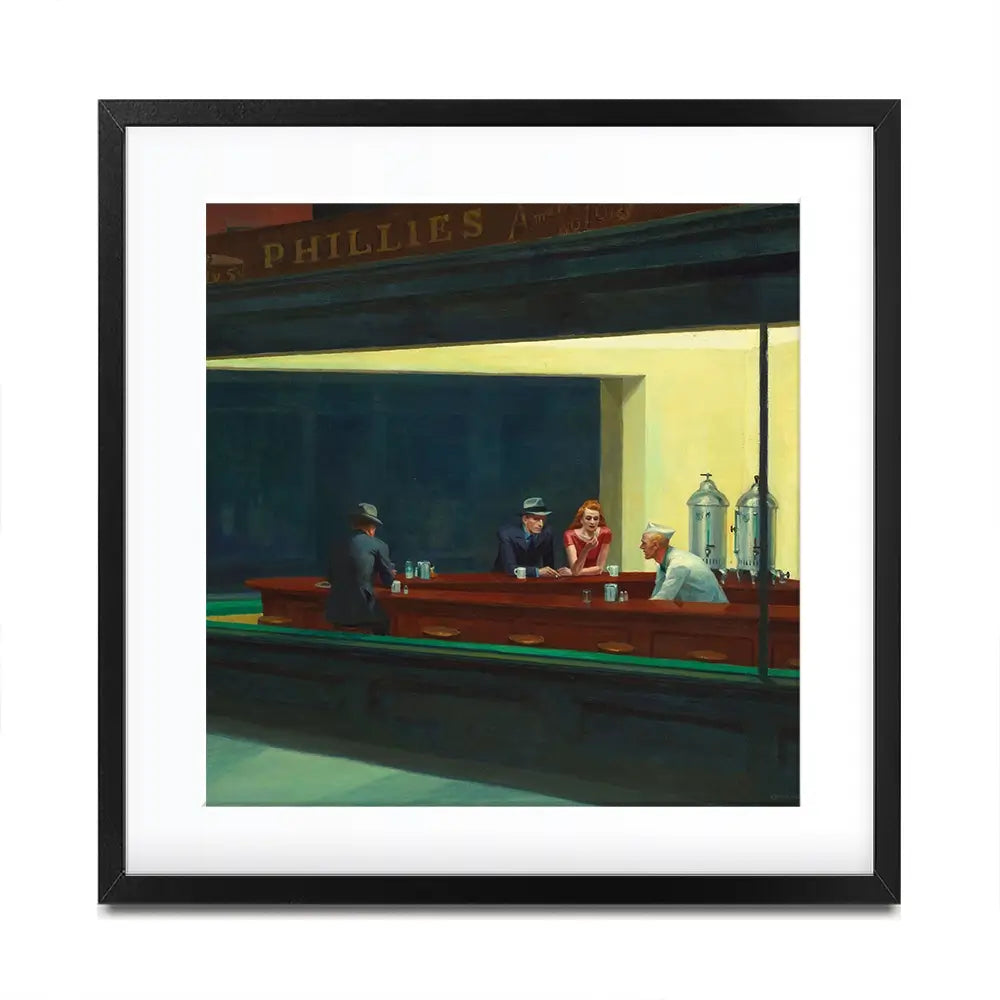 Nighthawks Square Framed Art Print Nighthawks Square Framed Art Print wall art product Edward Hopper