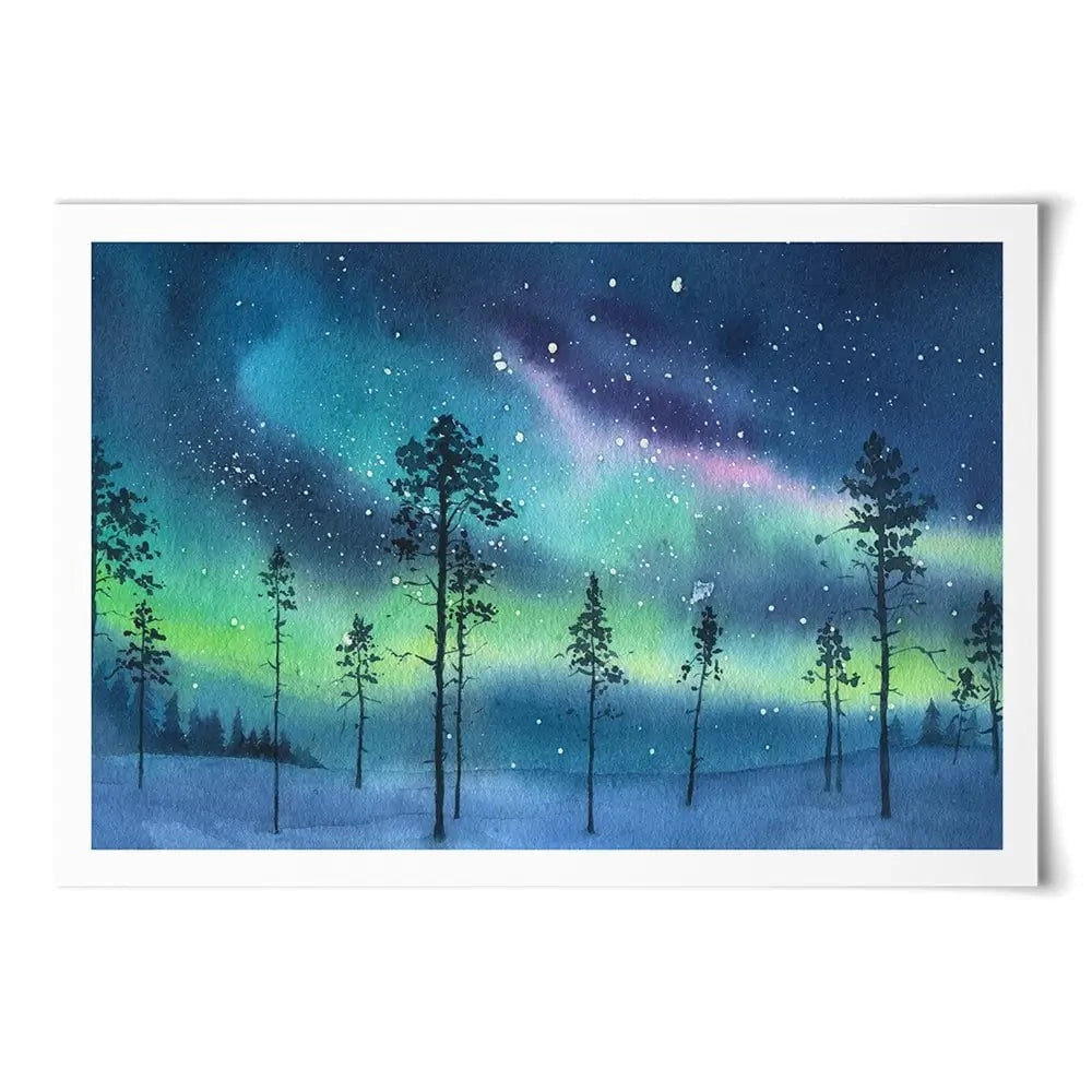 Northern Lights Art Print Northern Lights Art Print wall art product Dlinnychulok / Shutterstock