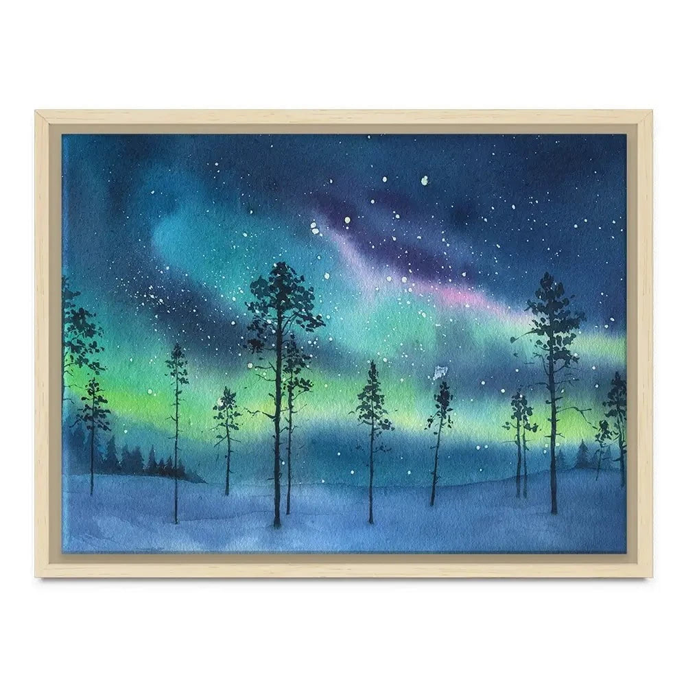 Northern Lights Canvas Print Northern Lights Canvas Print wall art product Dlinnychulok / Shutterstock
