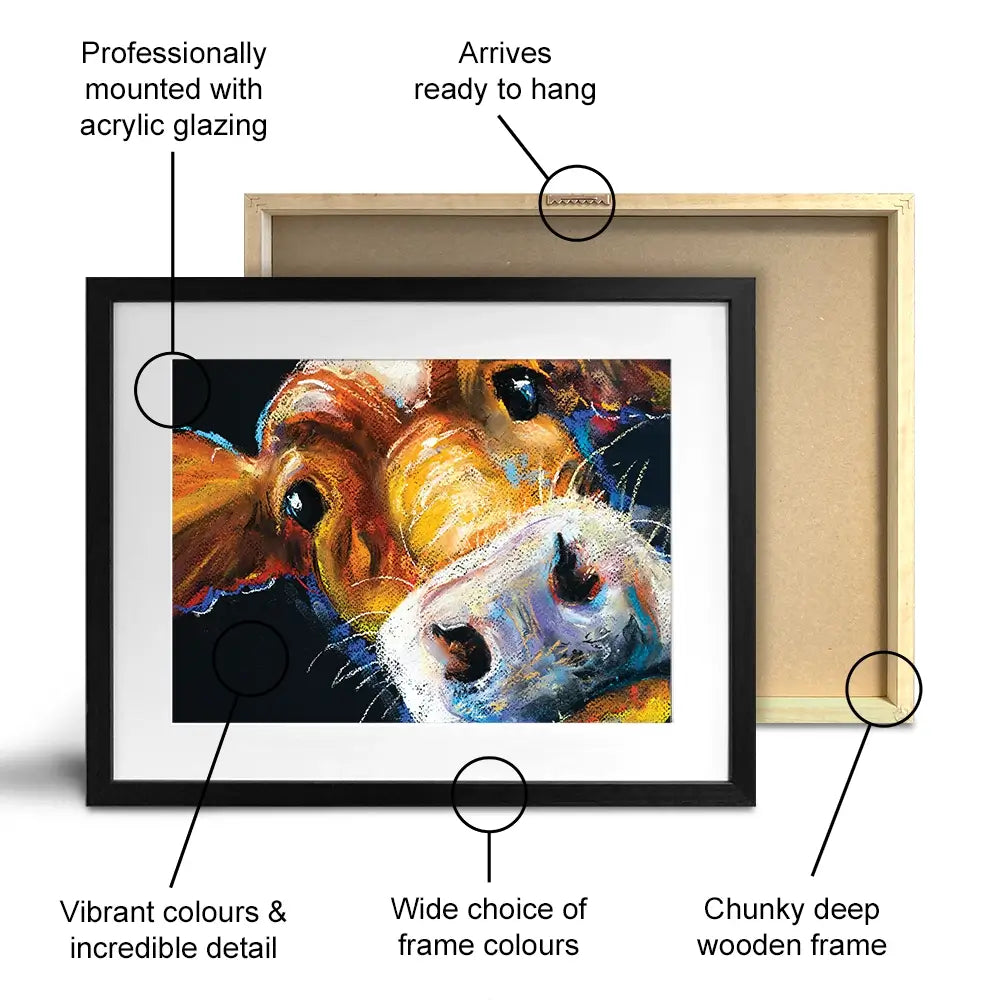 Nosy Cow Framed Art Print Nosy Cow Framed Art Print wall art product Ivailo Nikolov / Shutterstock