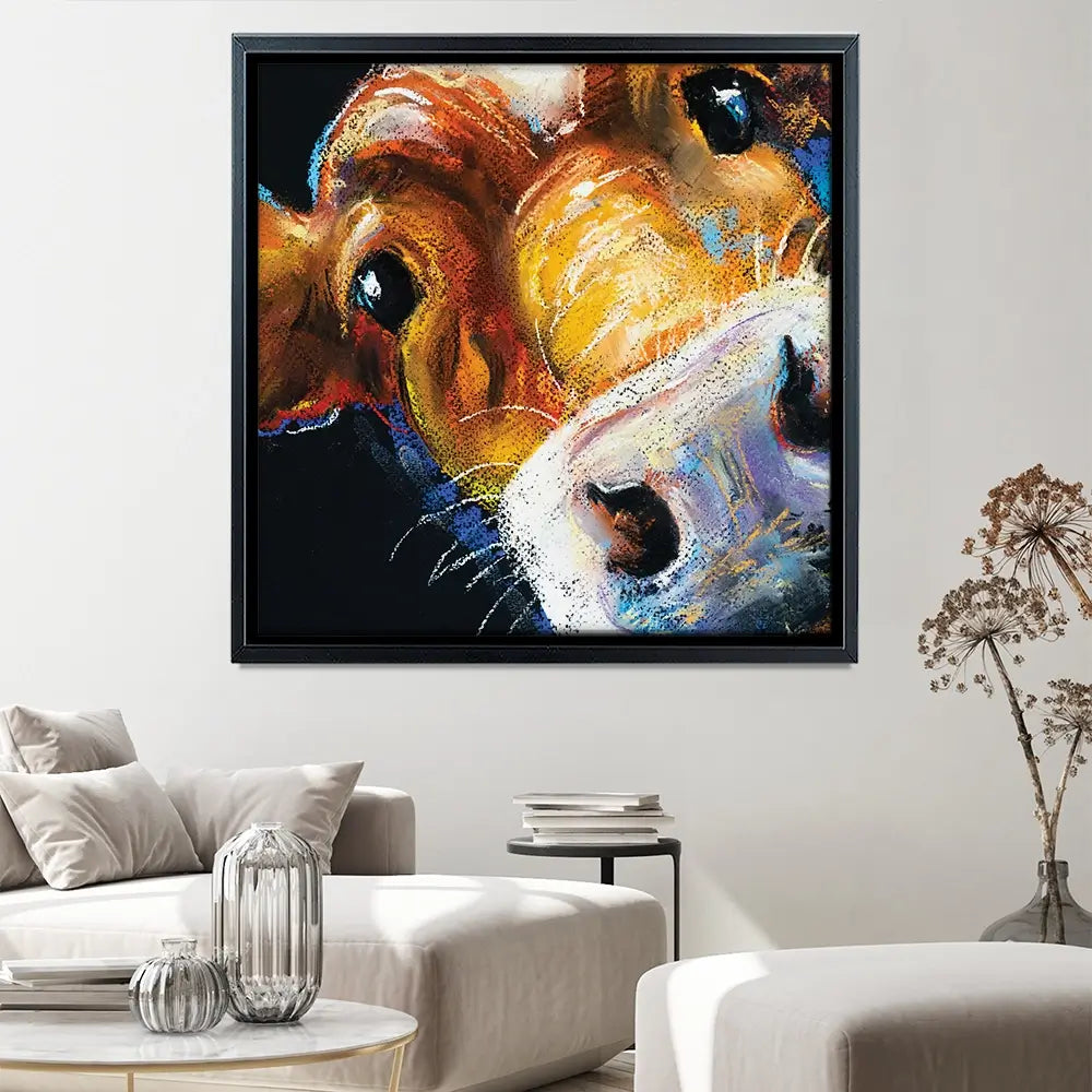 Nosy Cow Square Canvas Print Nosy Cow Square Canvas Print wall art product Ivailo Nikolov / Shutterstock