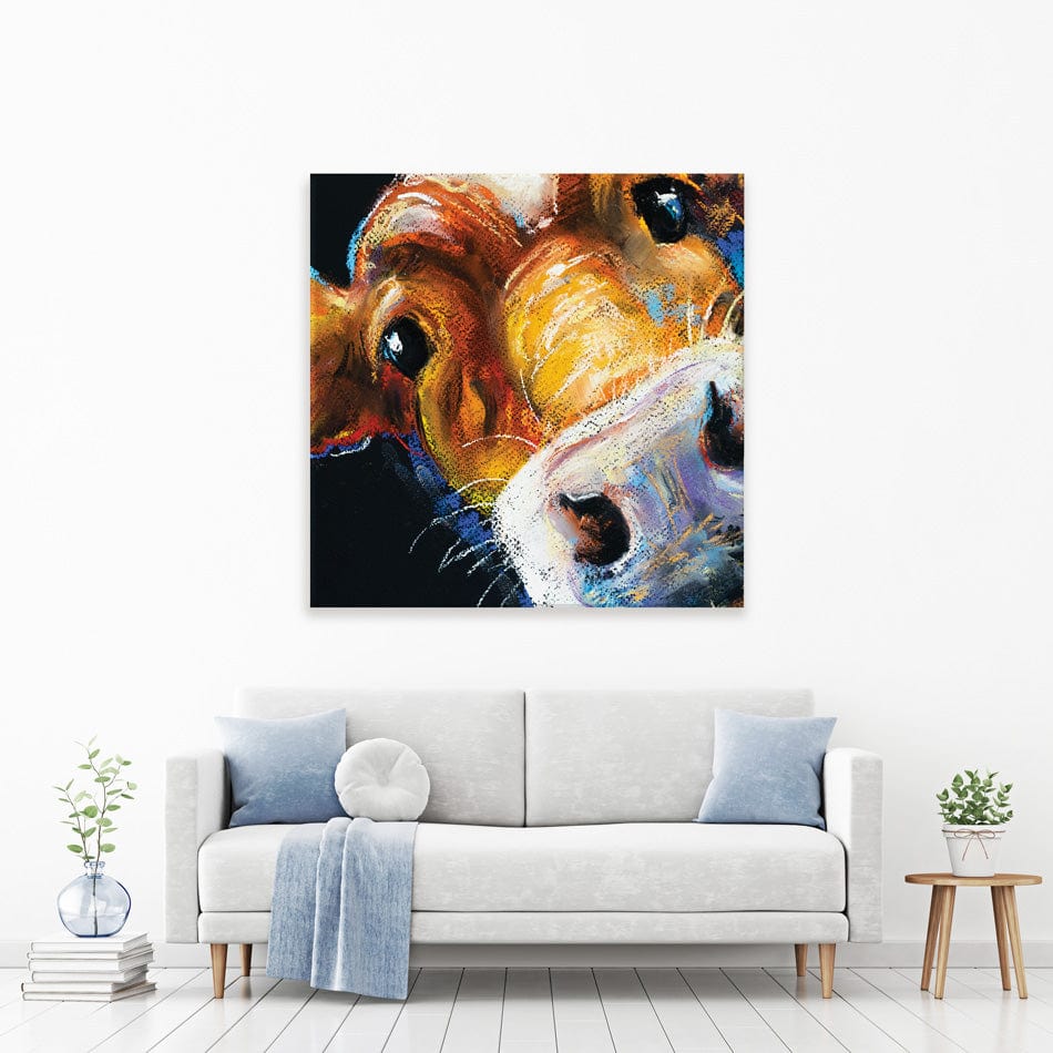 Nosy Cow Square Canvas Print wall art product Ivailo Nikolov / Shutterstock