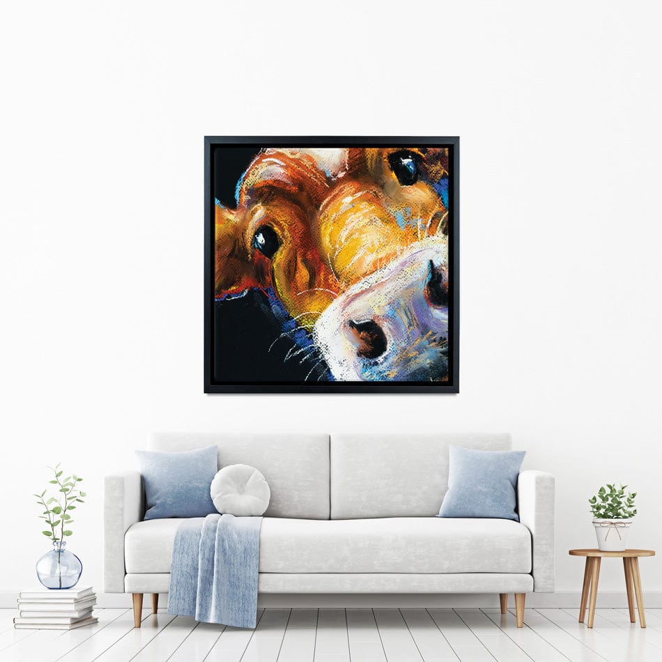 Nosy Cow Square Canvas Print wall art product Ivailo Nikolov / Shutterstock