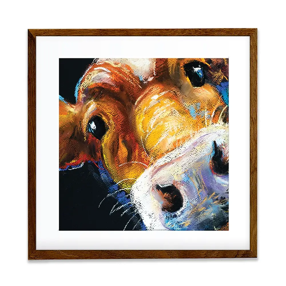 Nosy Cow Square Framed Art Print Nosy Cow Square Framed Art Print wall art product Ivailo Nikolov / Shutterstock