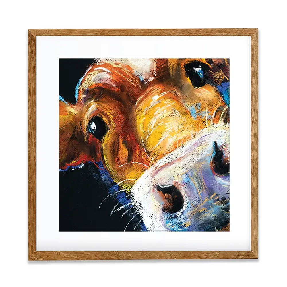 Nosy Cow Square Framed Art Print Nosy Cow Square Framed Art Print wall art product Ivailo Nikolov / Shutterstock