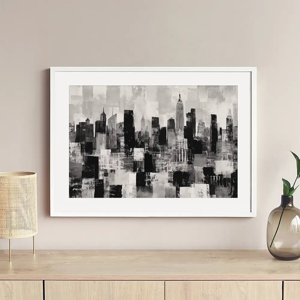 NYC Collage Framed Art Print NYC Collage Framed Art Print wall art product Chromatic Storm Studio