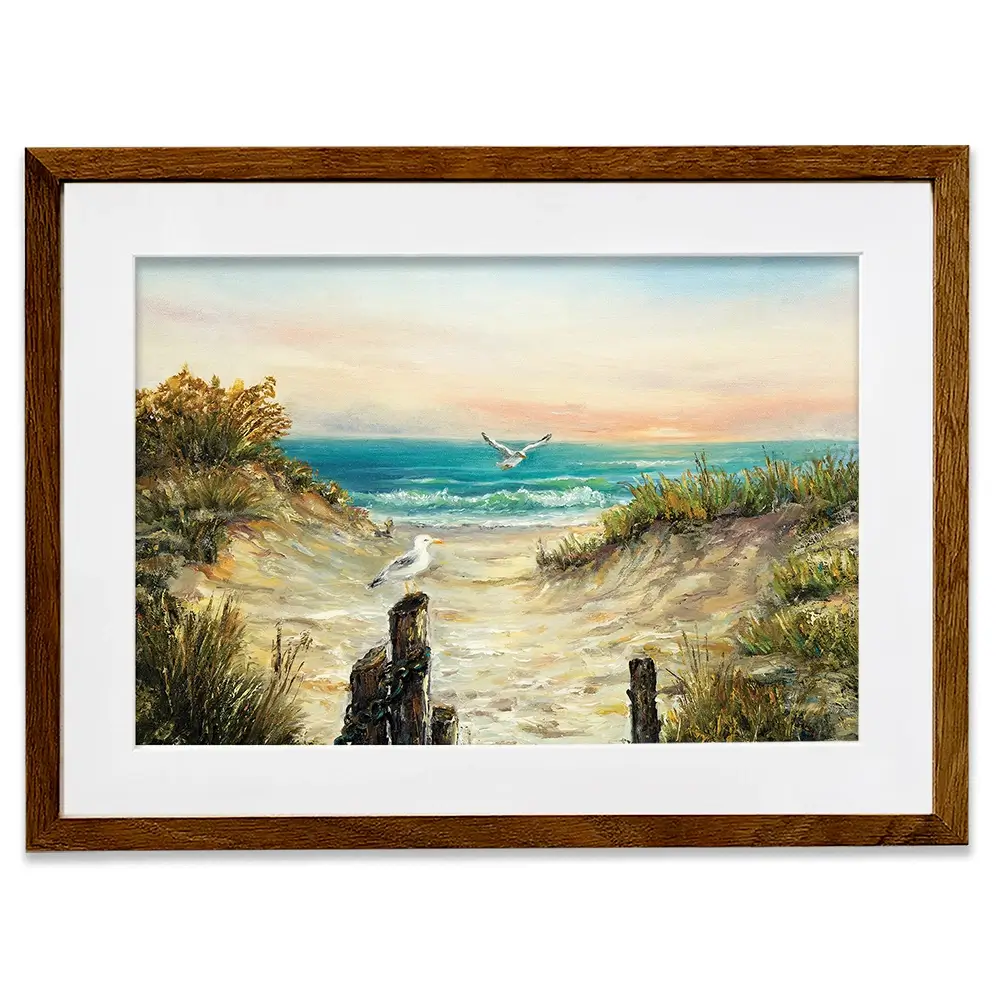 Ocean Beach Dunes Framed Art Print Ocean Beach Dunes Framed Art Print wall art product Boyan Dimitrov / Shutterstock