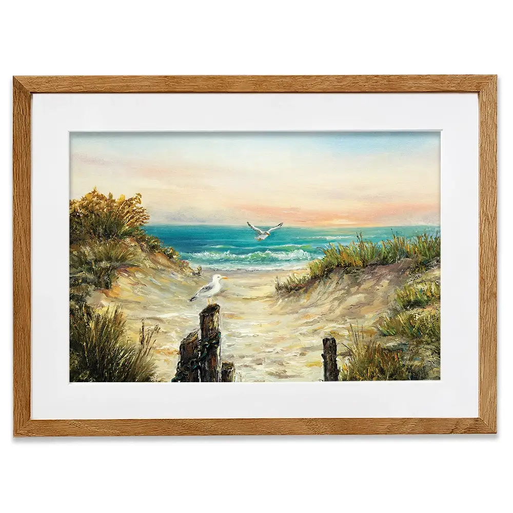 Ocean Beach Dunes Framed Art Print Ocean Beach Dunes Framed Art Print wall art product Boyan Dimitrov / Shutterstock