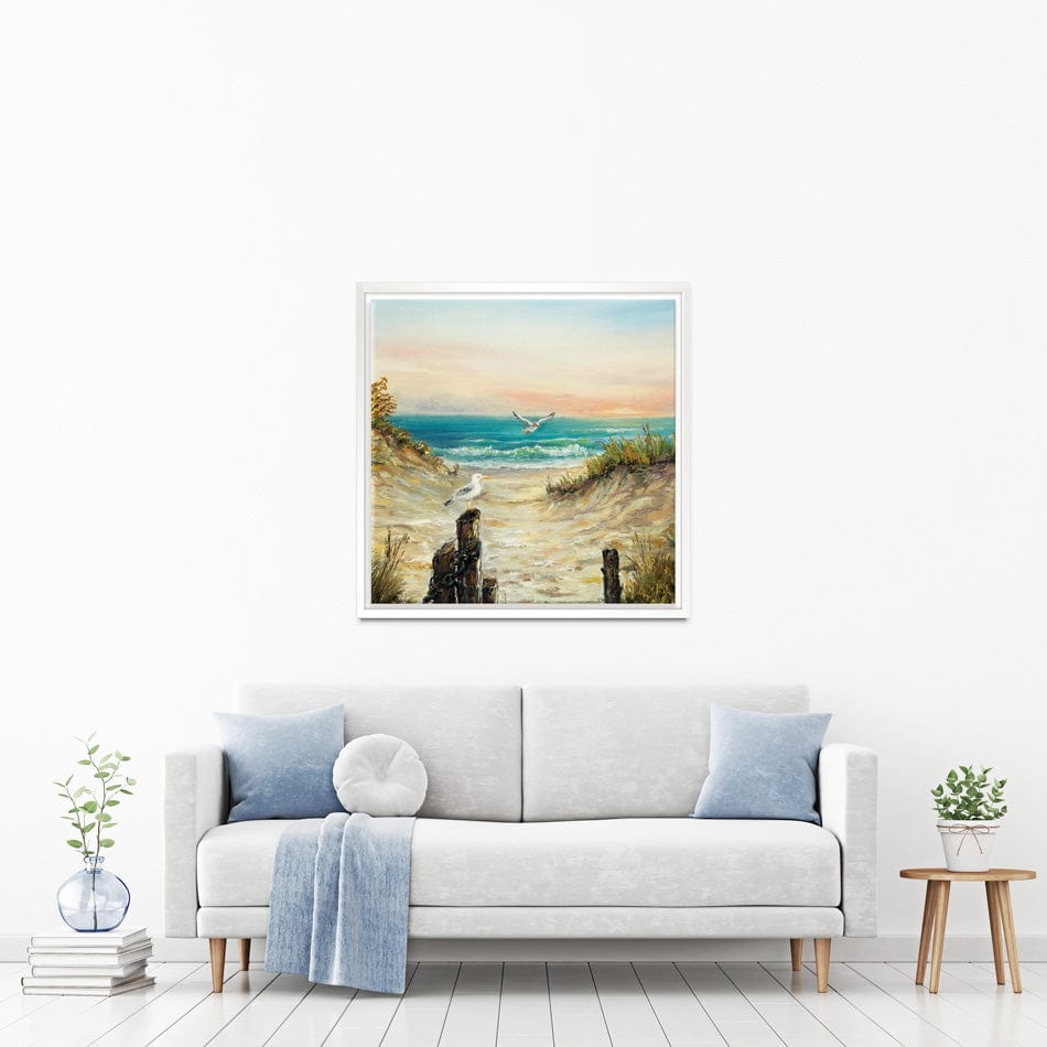 Ocean Beach Dunes Square Canvas Print wall art product Boyan Dimitrov / Shutterstock
