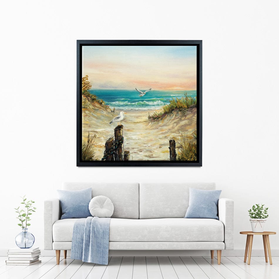 Ocean Beach Dunes Square Canvas Print wall art product Boyan Dimitrov / Shutterstock