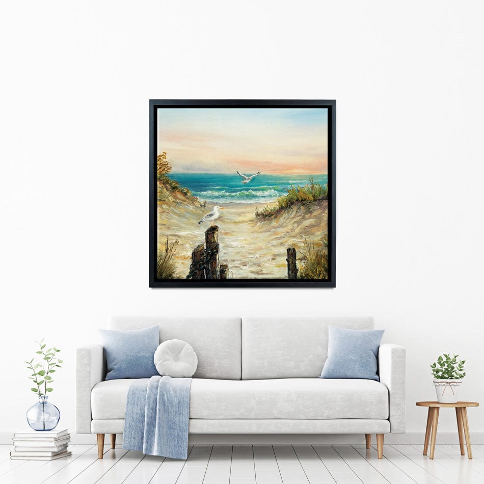 Ocean Beach Dunes Square Canvas Print wall art product Boyan Dimitrov / Shutterstock
