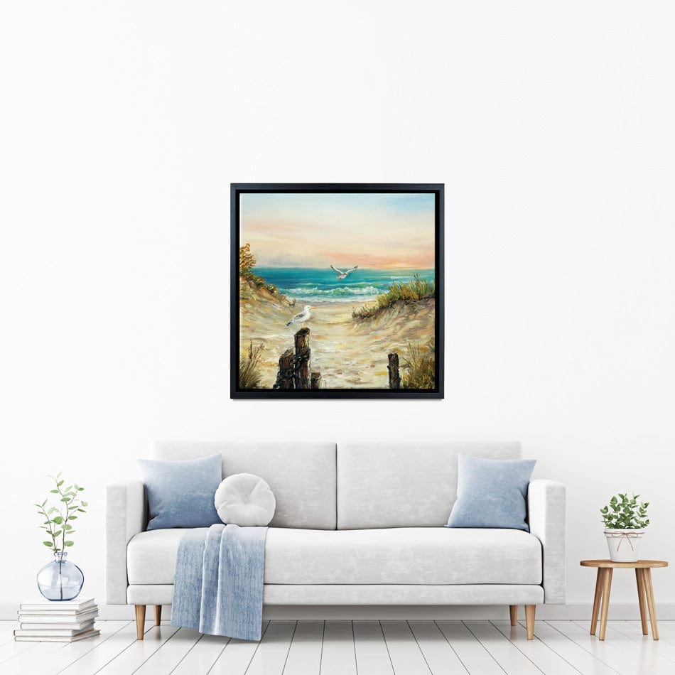 Ocean Beach Dunes Square Canvas Print wall art product Boyan Dimitrov / Shutterstock