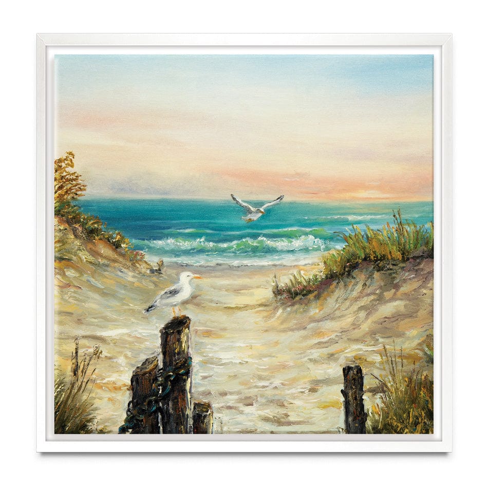 Ocean Beach Dunes Square Canvas Print wall art product Boyan Dimitrov / Shutterstock