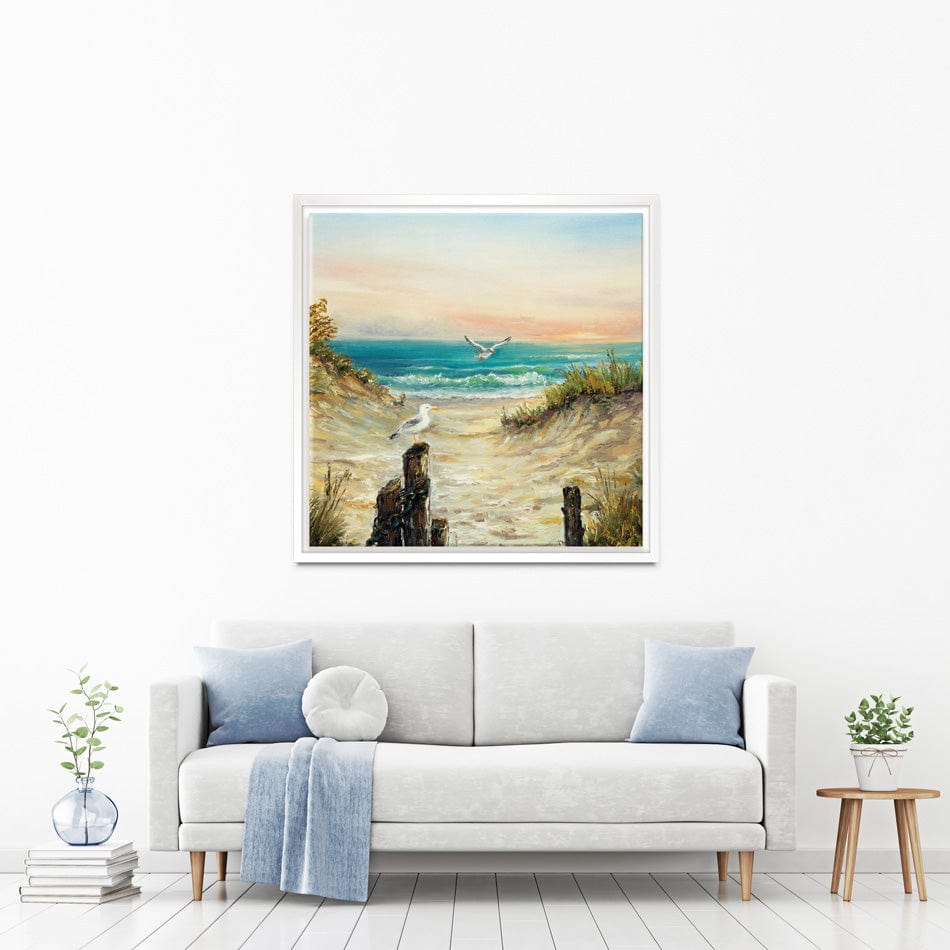 Ocean Beach Dunes Square Canvas Print wall art product Boyan Dimitrov / Shutterstock