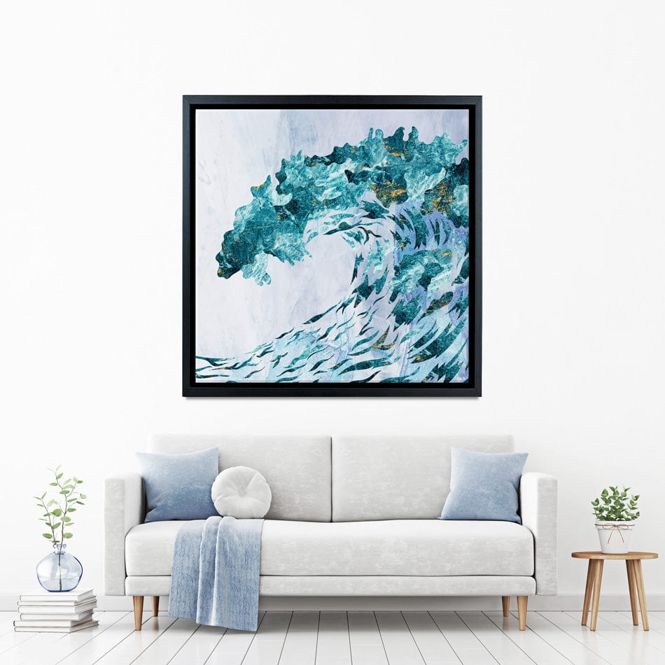 Ocean Grunge Square Canvas Print wall art product Sarah Manovski