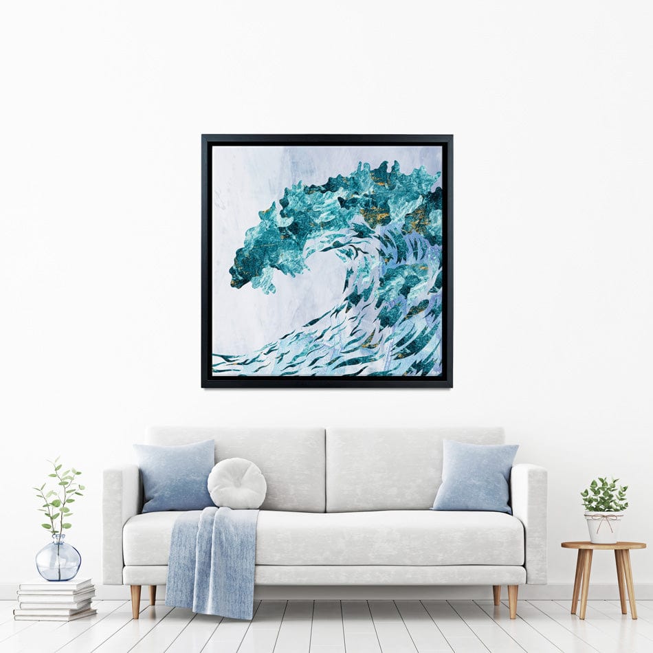 Ocean Grunge Square Canvas Print wall art product Sarah Manovski