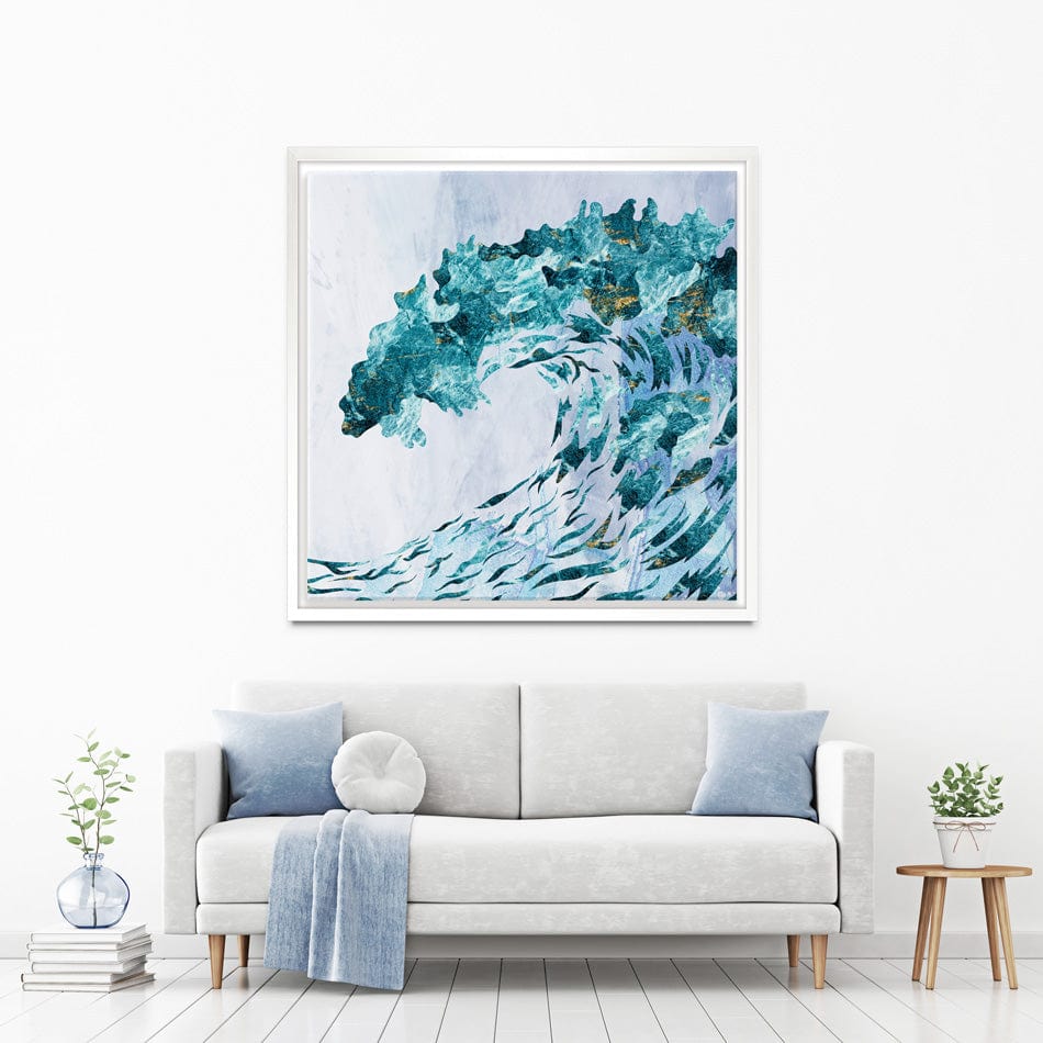 Ocean Grunge Square Canvas Print wall art product Sarah Manovski