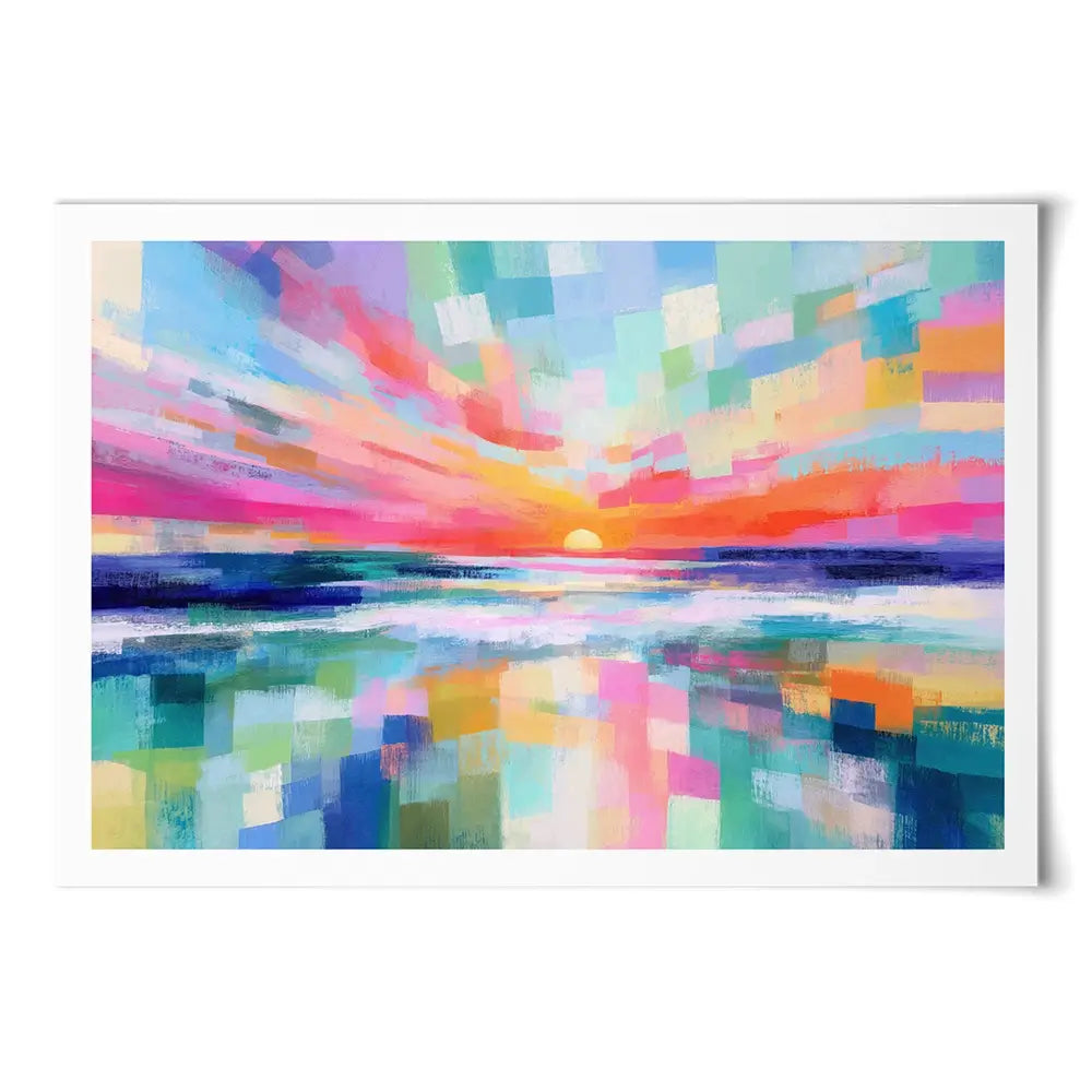 Ocean Sunset Mosaic Art Print Ocean Sunset Mosaic Art Print wall art product Chromatic Storm Studio