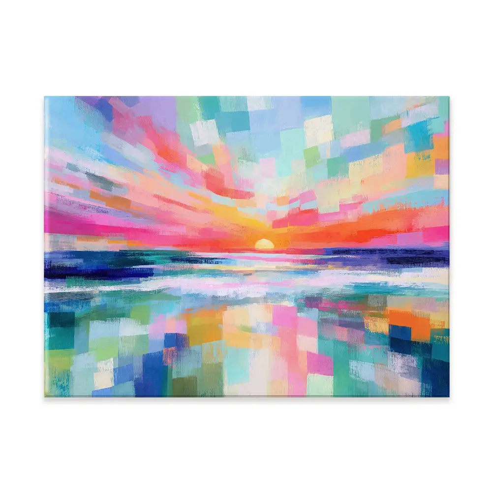 Ocean Sunset Mosaic Canvas Print Ocean Sunset Mosaic Canvas Print wall art product Chromatic Storm Studio