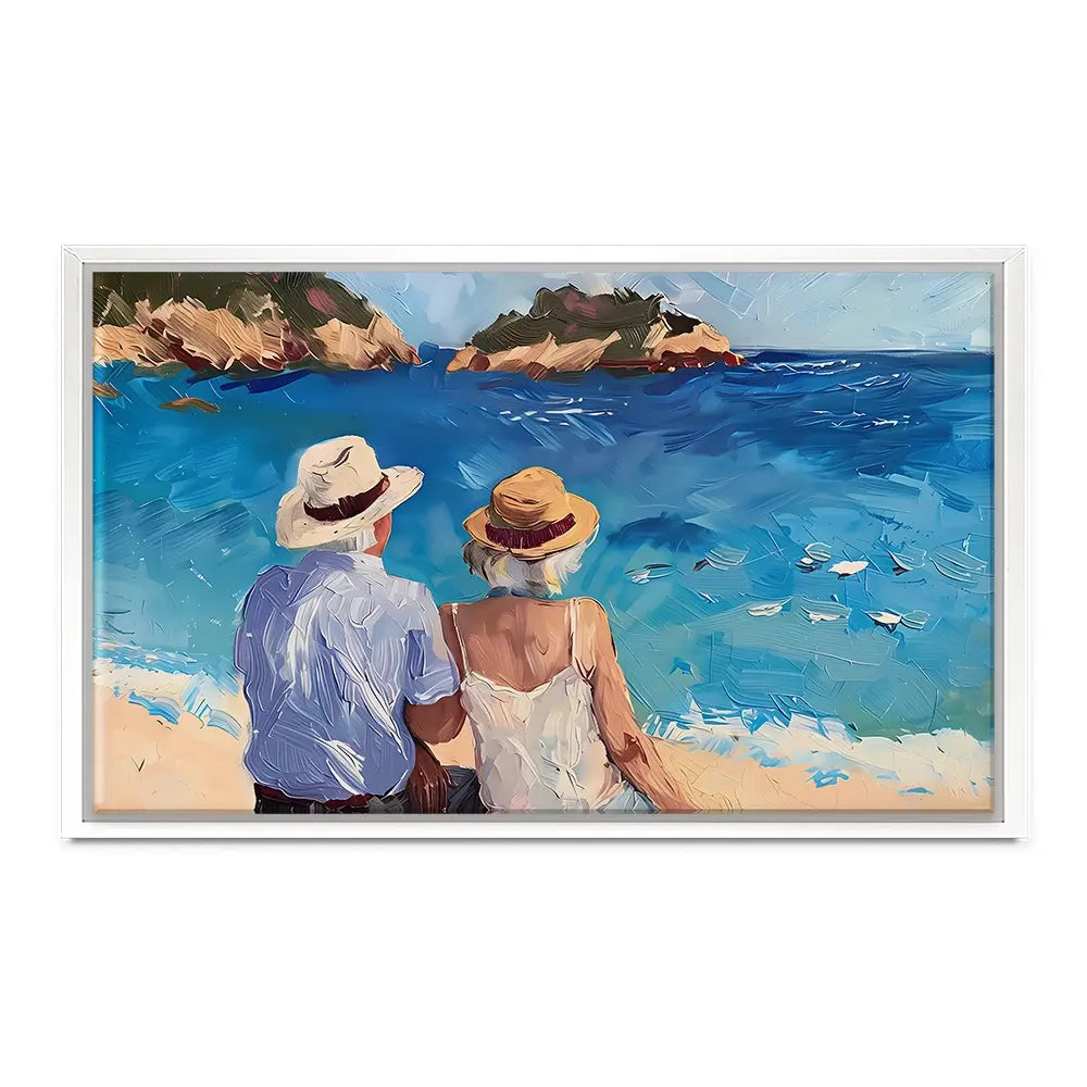 Old Couple At The Beach Canvas Print Old Couple At The Beach Canvas Print wall art product Elena Avanesova