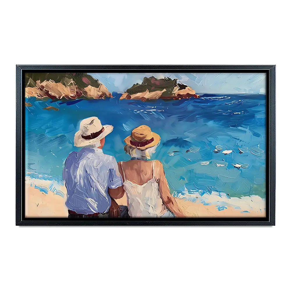 Old Couple At The Beach Canvas Print Old Couple At The Beach Canvas Print wall art product Elena Avanesova