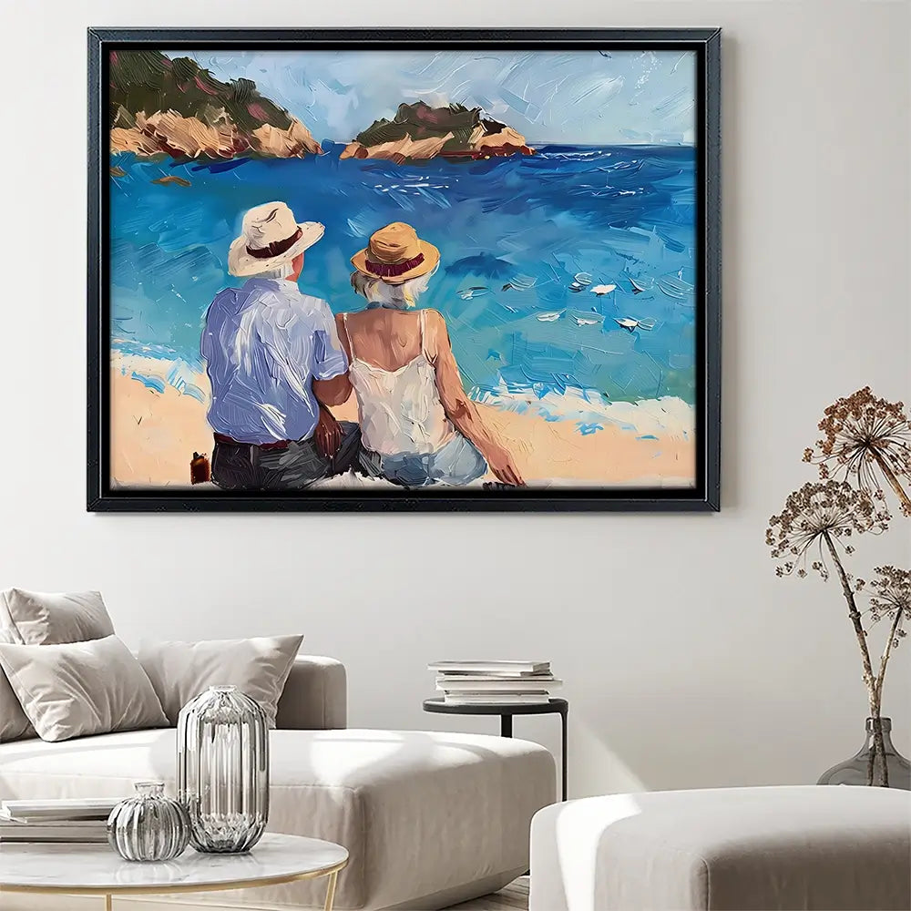 Old Couple At The Beach Canvas Print Old Couple At The Beach Canvas Print wall art product Elena Avanesova