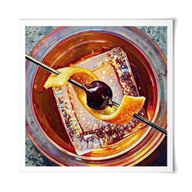 Old Fashioned Cocktail Square Art Print Old Fashioned Cocktail Square Art Print wall art product David Alexander Elder