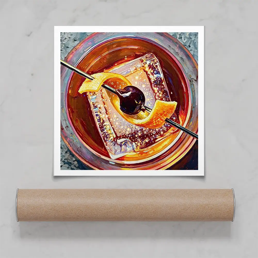 Old Fashioned Cocktail Square Art Print Old Fashioned Cocktail Square Art Print wall art product David Alexander Elder