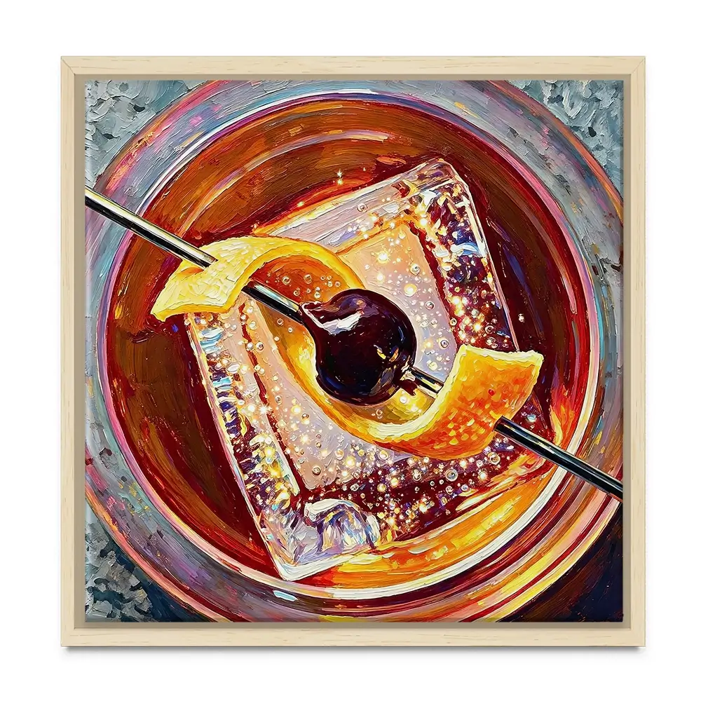 Old Fashioned Cocktail Square Canvas Print Old Fashioned Cocktail Square Canvas Print wall art product David Alexander Elder