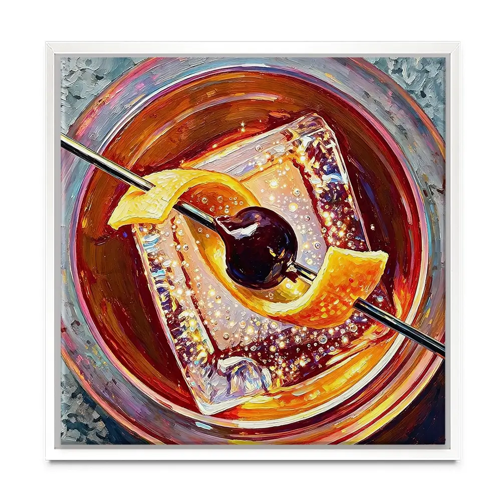 Old Fashioned Cocktail Square Canvas Print Old Fashioned Cocktail Square Canvas Print wall art product David Alexander Elder