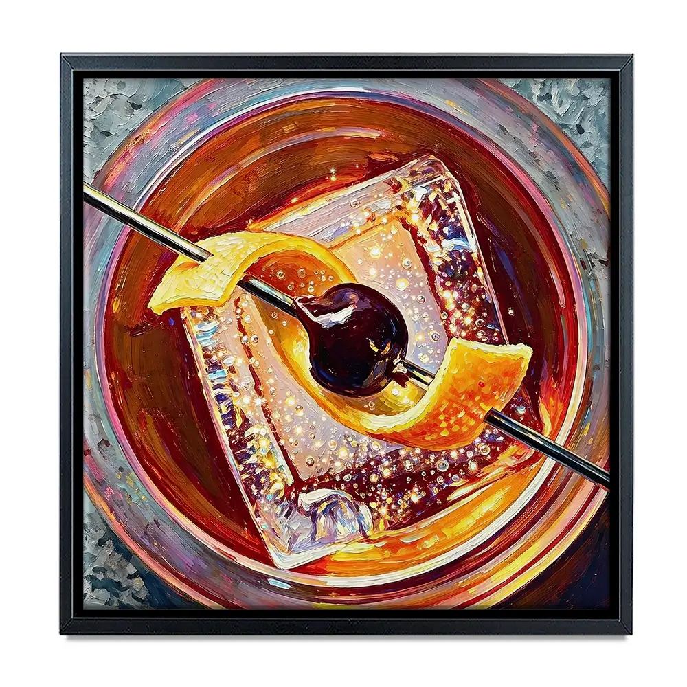 Old Fashioned Cocktail Square Canvas Print Old Fashioned Cocktail Square Canvas Print wall art product David Alexander Elder