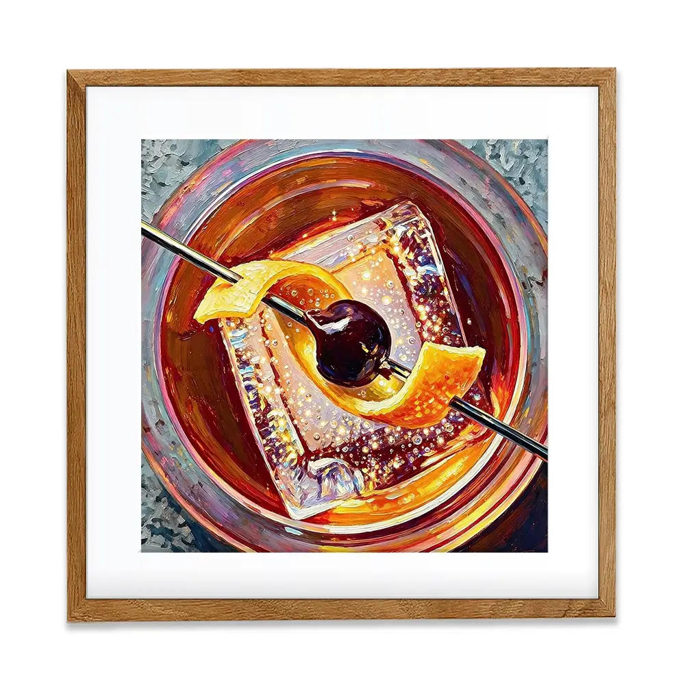 Old Fashioned Cocktail Square Framed Art Print Old Fashioned Cocktail Square Framed Art Print wall art product David Alexander Elder