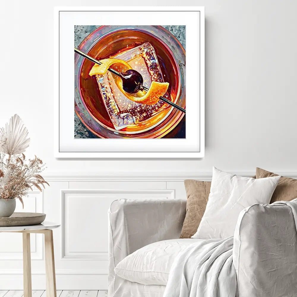 Old Fashioned Cocktail Square Framed Art Print Old Fashioned Cocktail Square Framed Art Print wall art product David Alexander Elder