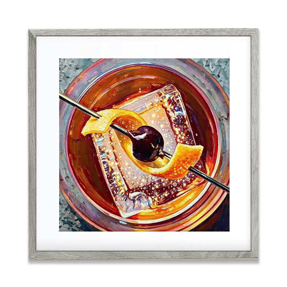 Old Fashioned Cocktail Square Framed Art Print Old Fashioned Cocktail Square Framed Art Print wall art product David Alexander Elder