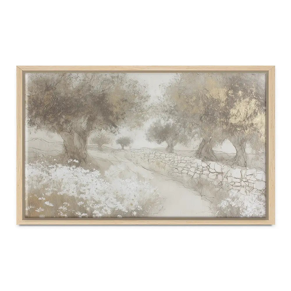Olive Path With Stones Canvas Print Olive Path With Stones Canvas Print wall art product Chromatic Storm Studio