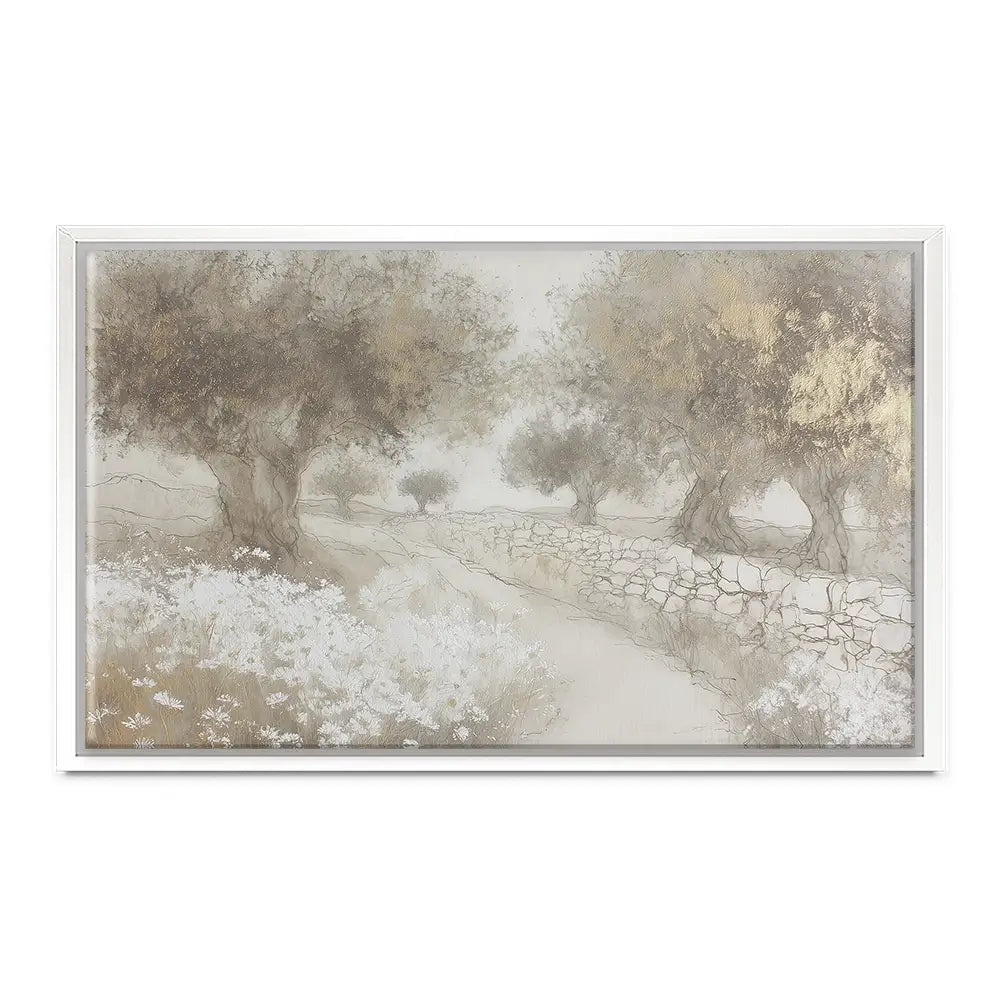 Olive Path With Stones Canvas Print Olive Path With Stones Canvas Print wall art product Chromatic Storm Studio